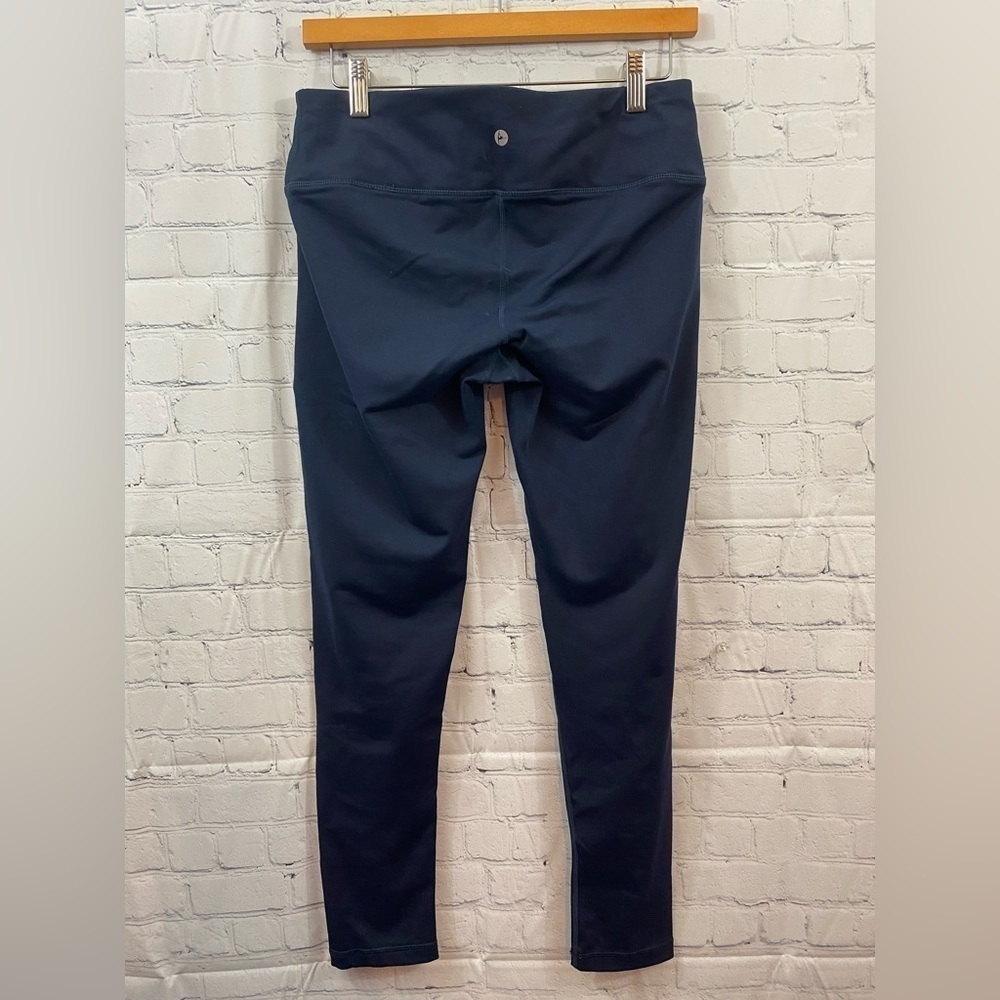 90 Degrees by Reflex Womens Size Large Navy Blue Workout Exercise Yoga Leggings - Picture 2 of 7